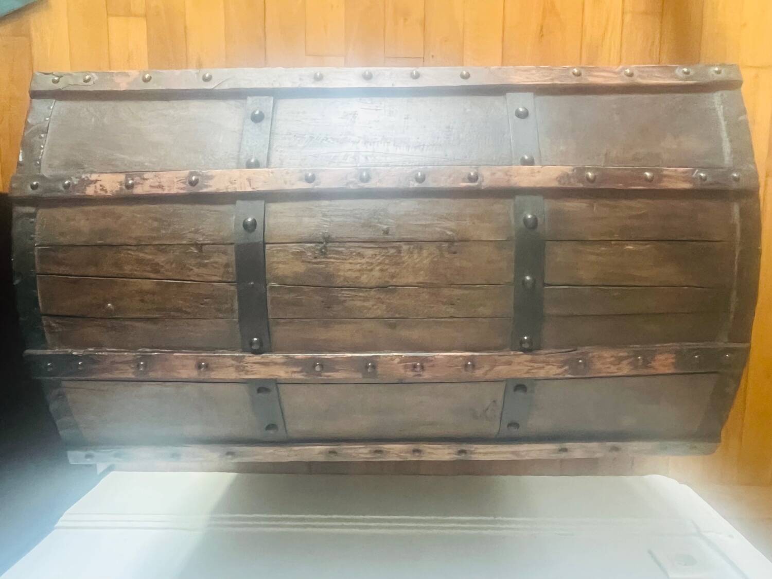 Trunk, old curved wooden chest