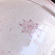 Old pink speckled beige dessert plate from the Dentelle St Amand collection