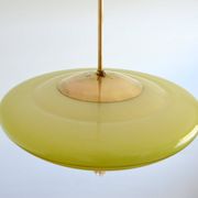 Suspension vasque opaline jaune art déco vintage
