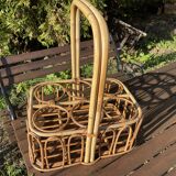 Bamboo rattan bottle holder