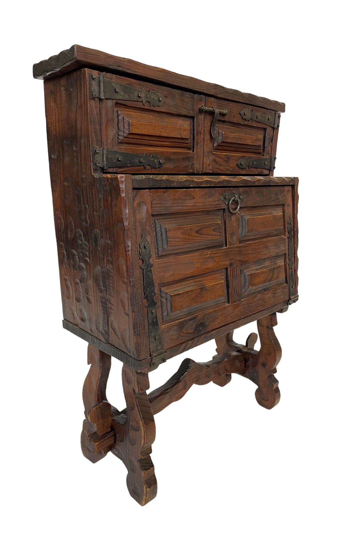 Vintage brutalist spanish wall cabinet cupboard design