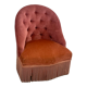 Vintage toad armchair in velvet old pink