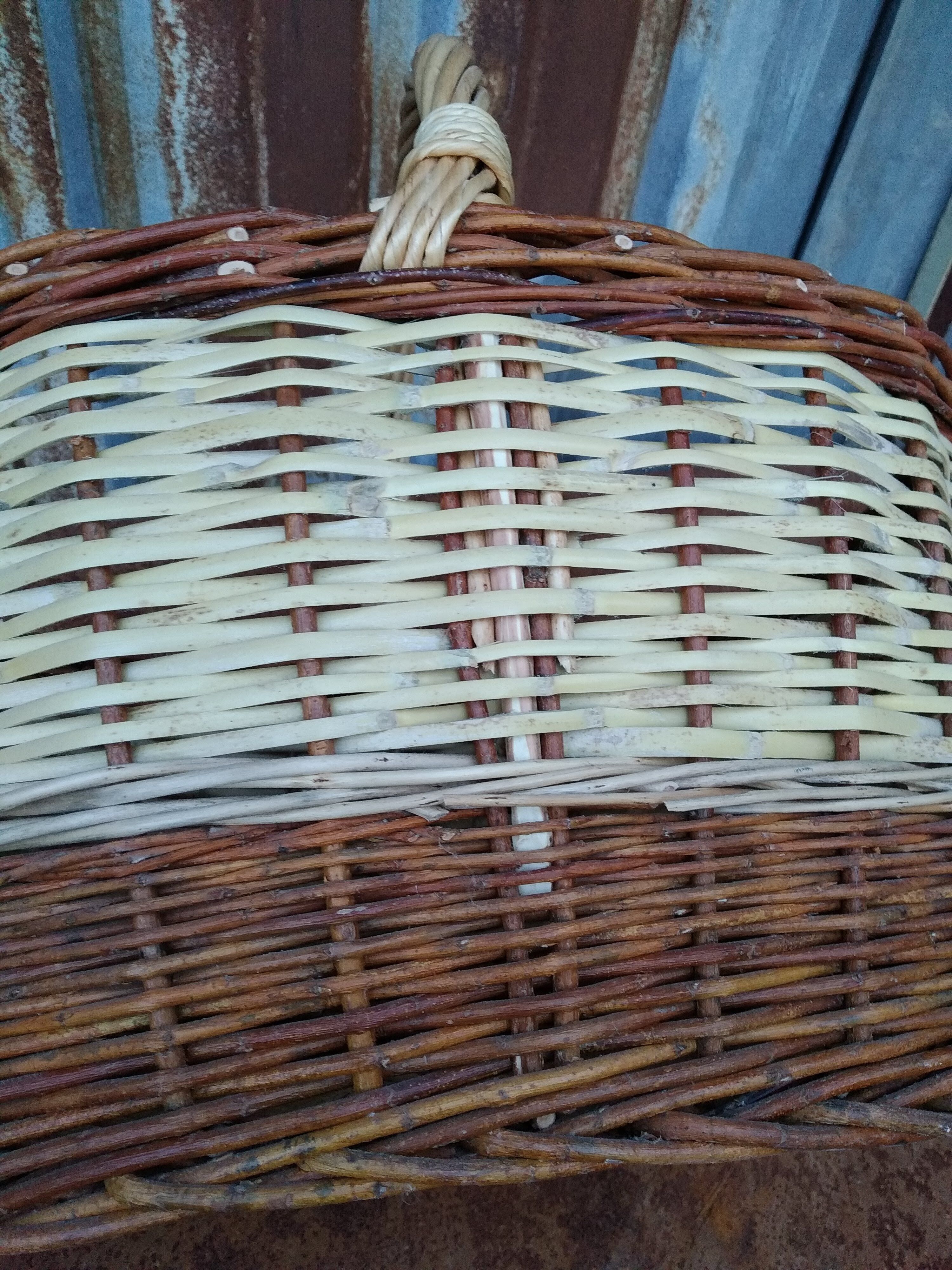 Wicker and cane basket