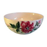 Round salad bowl with Pierrefonds decoration from the Sarreguemines earthenware factory / vintage 50s-60s