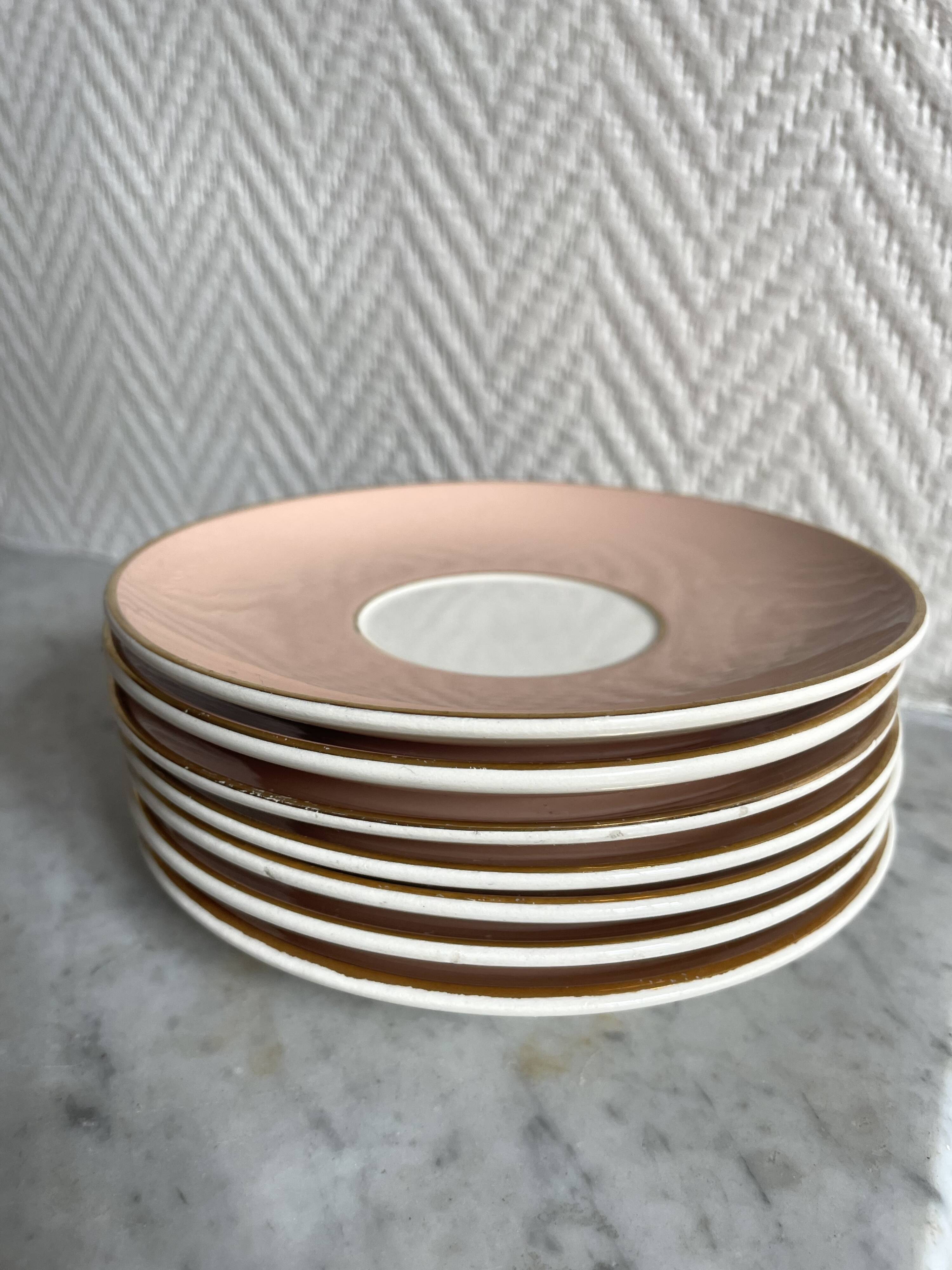 Set of seven pink Villeroy Boch porcelain cups