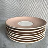 Set of seven pink Villeroy Boch porcelain cups