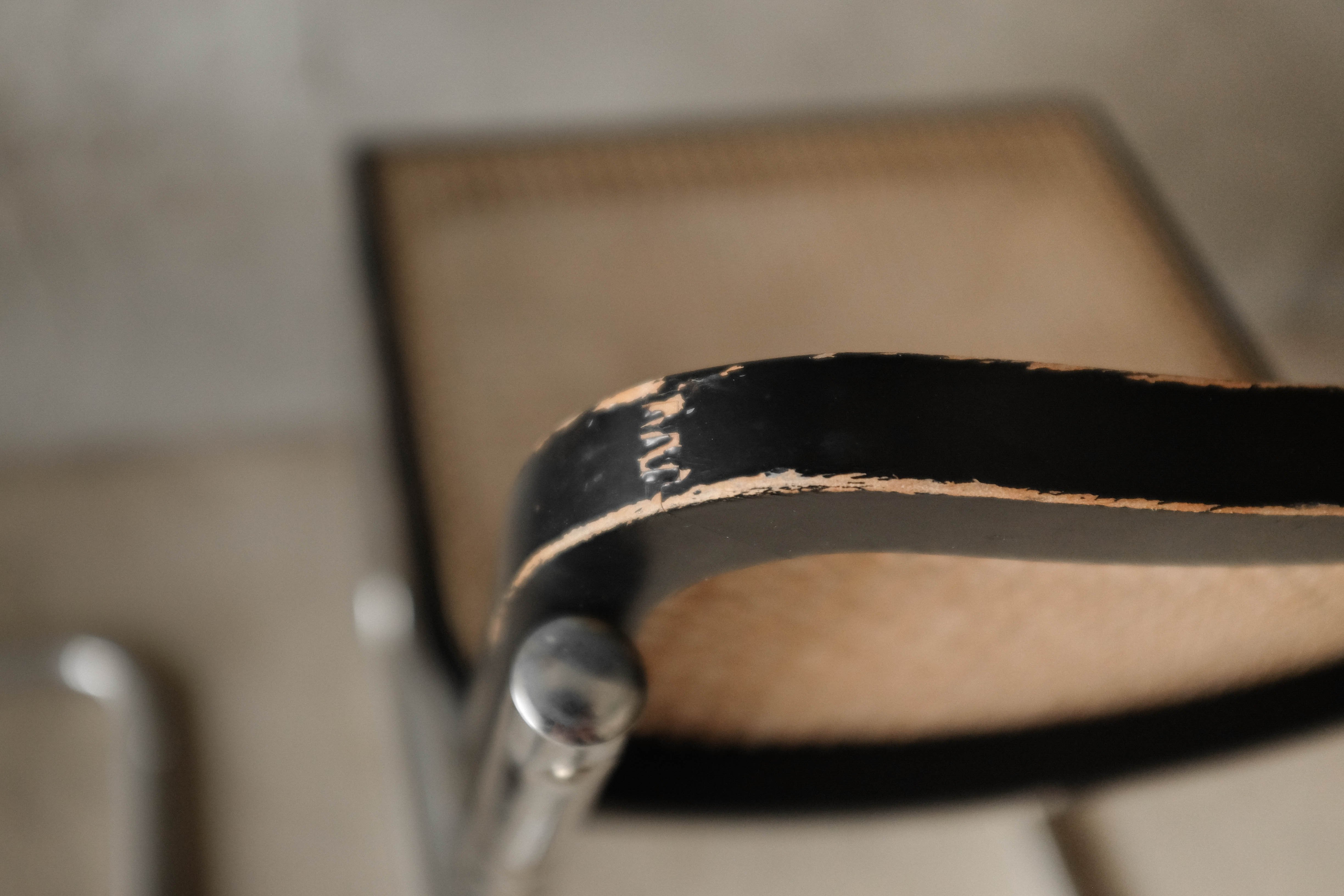 Set of 4 black cesca B32 chairs by Marcel Breuer