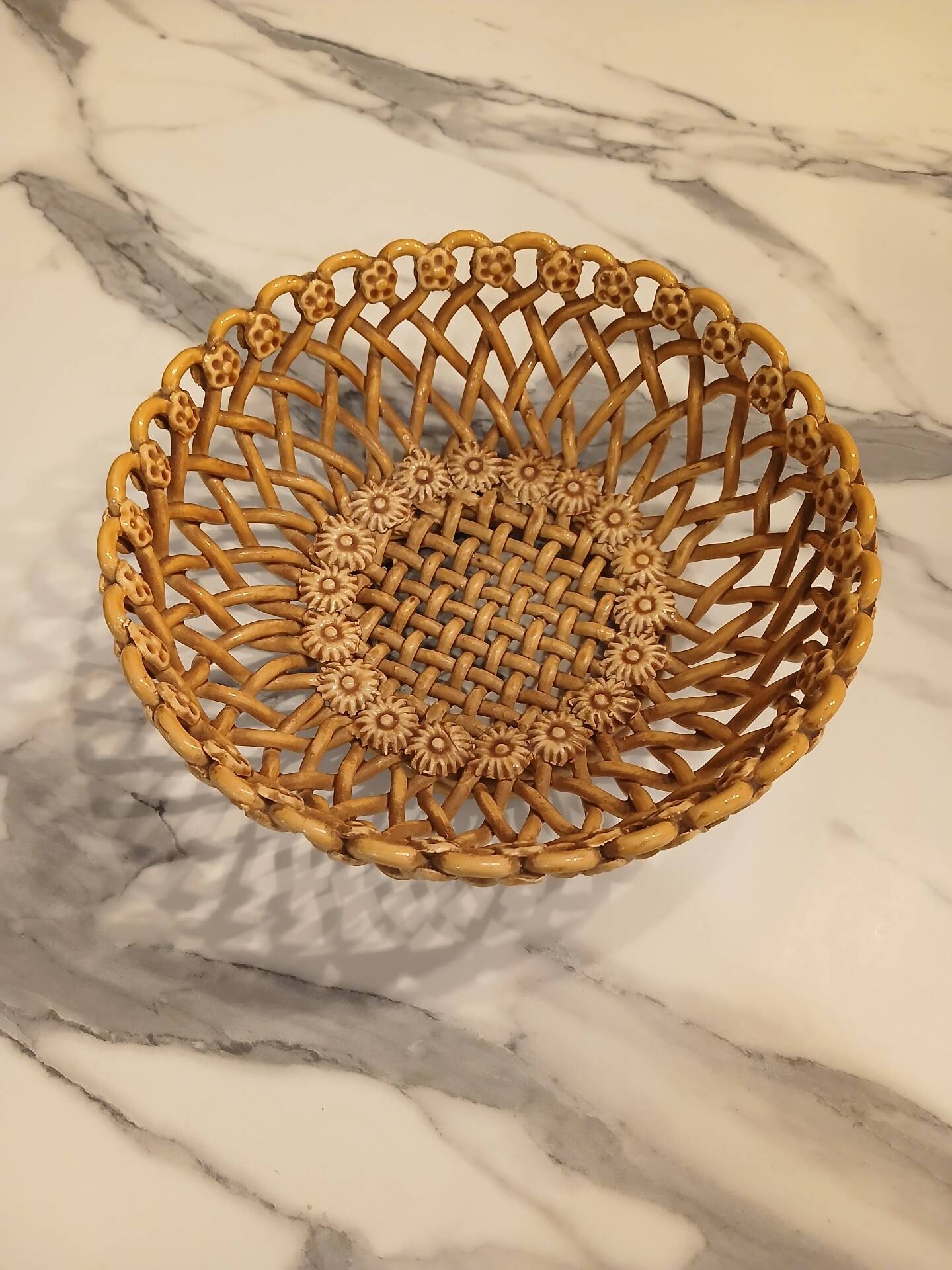 Openwork ceramic basket Pichon Uzès – 1960s