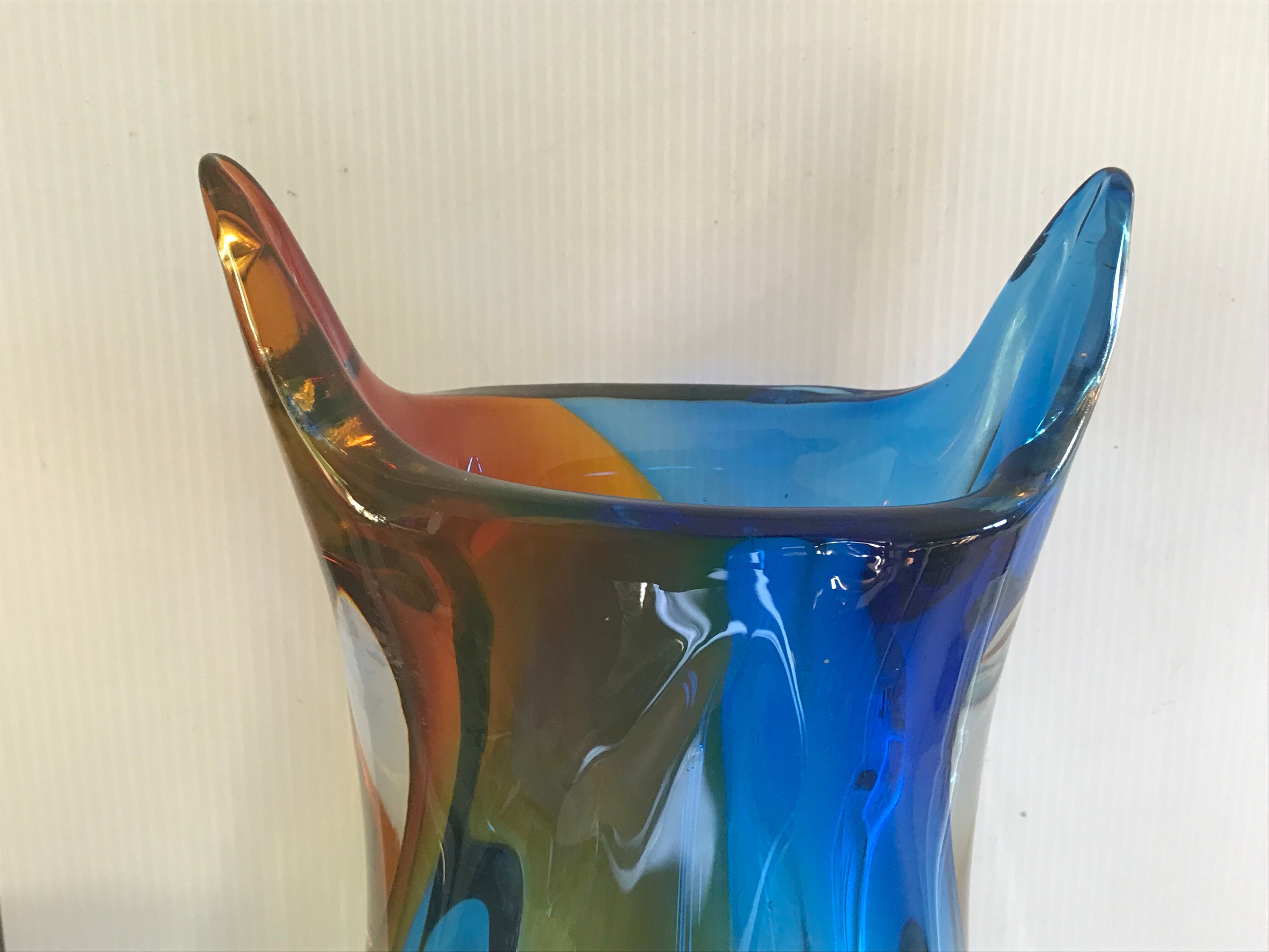 Glass vase by Art Chribska circa 1960
