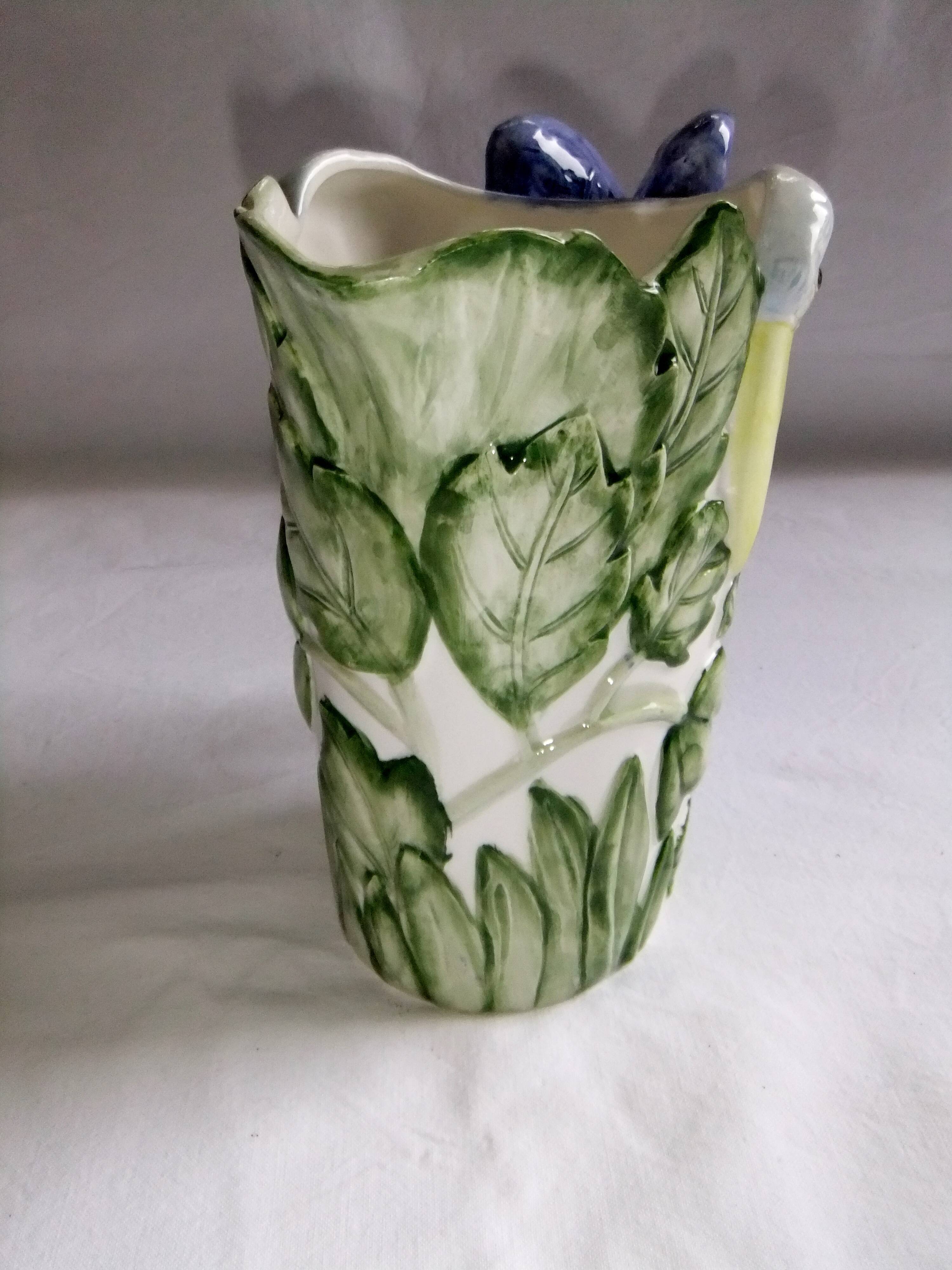 Pitcher ceramic parrot jug