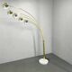 Lampe de sol Arc Danoise par Bilka en laiton et marbre, années 1970