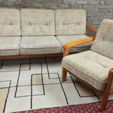 Danish canapé and its 1970s teak armchair