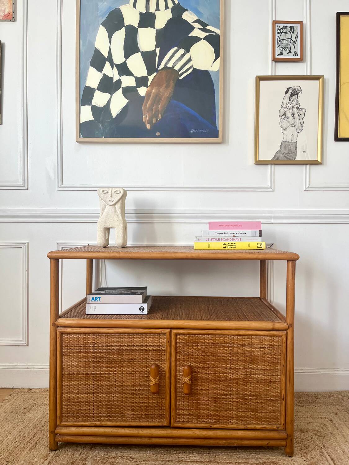 Bamboo and rattan sideboard, 1980s