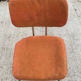 Scandinavian chair in orange fabric and chrome steel