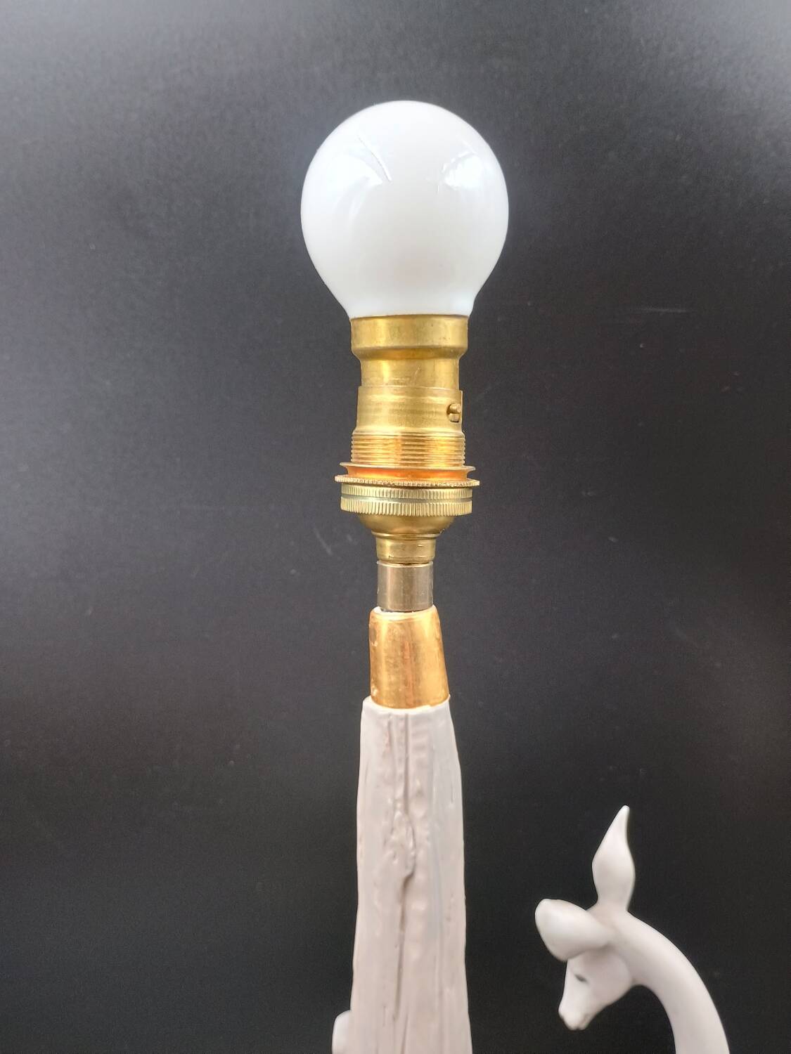 VERY RARE Biche LLADRO Spain Porcelain Table Lamp circa 1970