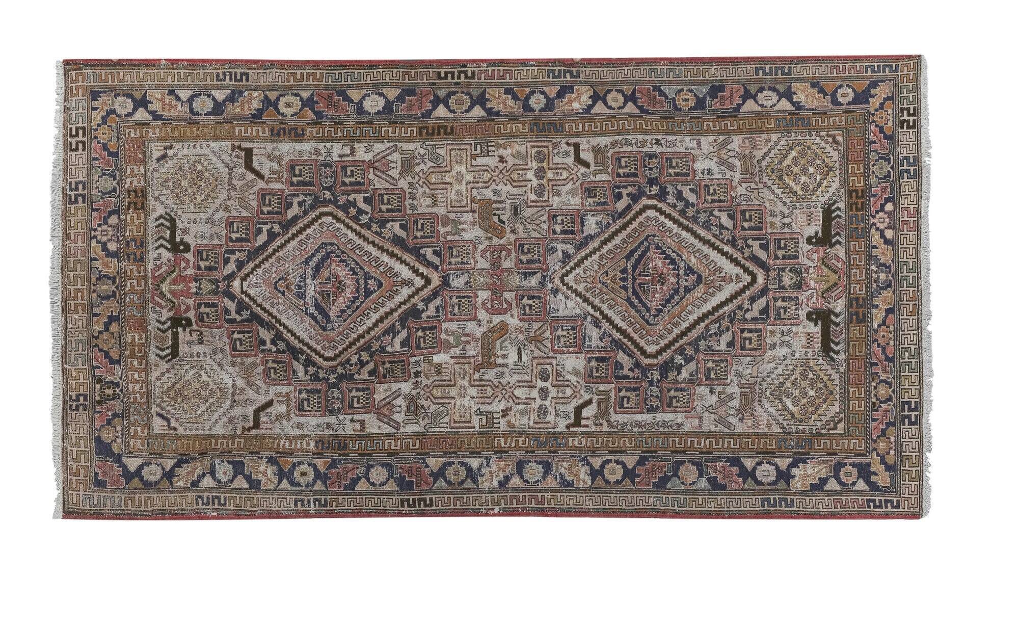 Vintage Turkish kilim handwoven 111x204 cm