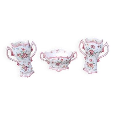 Ensemble vases et jardinière porcelaine