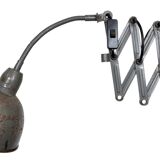 Grey Industrial Scissor Wall Lamp from Elektroinstala, 1960s