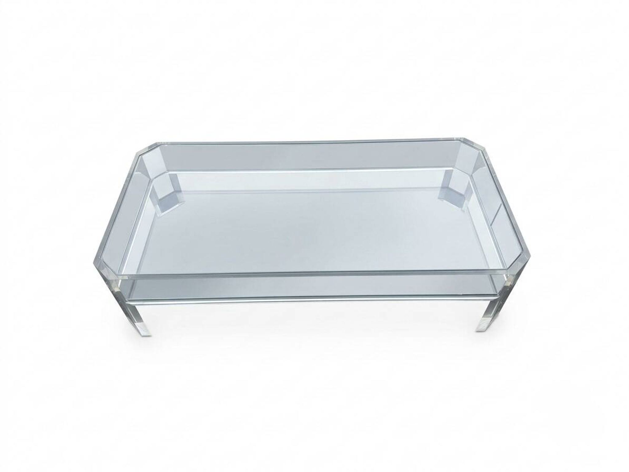 Coffee Table Design Marc Micoud Plexiglas/Lucite and Glass - 1980