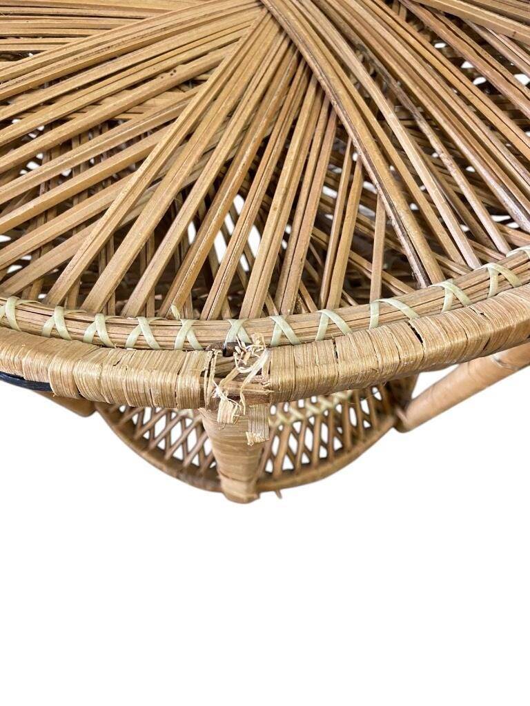Emmanuelle Vintage Wicker Peacock Lounge Chair