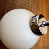 Minimalist opaline and chrome steel pendant light