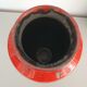 Large ceramic vase fat red lava