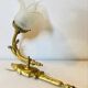 St Louis XVI wall light in solid gilded bronze + fluted glass tulip