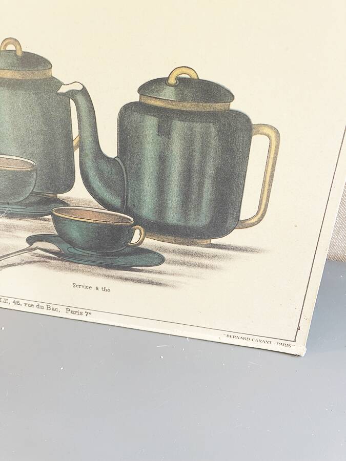 Old educational poster Deyrolle "Tea"
