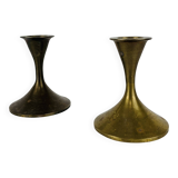 Pair of Scandinavian brass candlesticks, 1960s