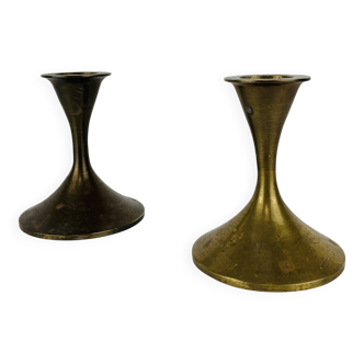 Pair of Scandinavian brass candlesticks, 1960s