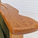 1970s, Danish design, lounge chair in green furniture wool, oak wood