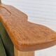 Fauteuil en laine verte et bois de chêne