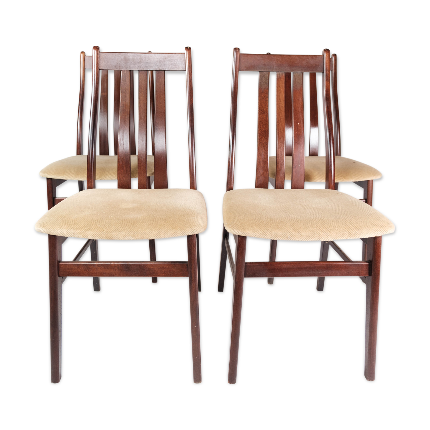 Set of four dining room chairs of mahogany of Danish design by Farstrup, 1960s