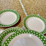 Service de 12 assiettes anciennes à pois pour 4 personnes