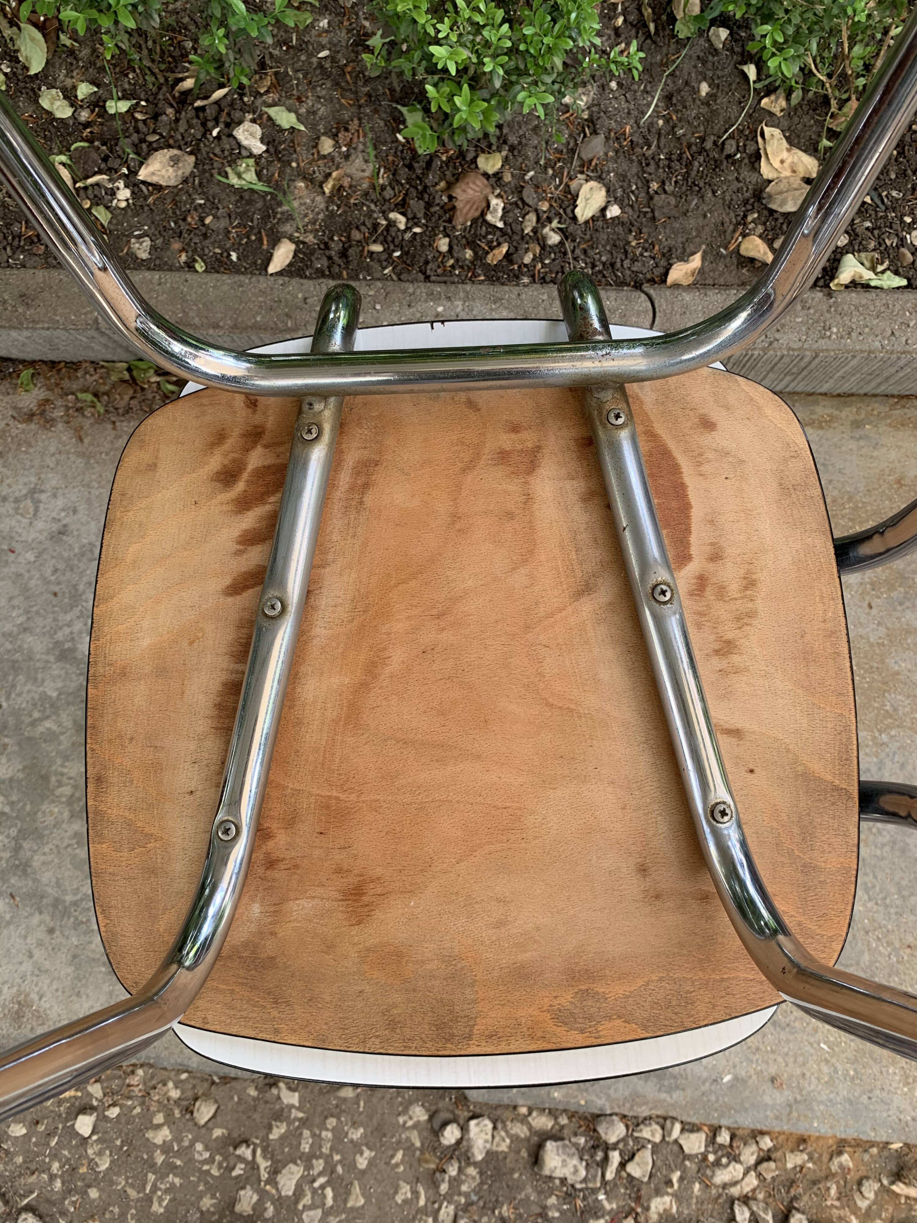 White formica chairs