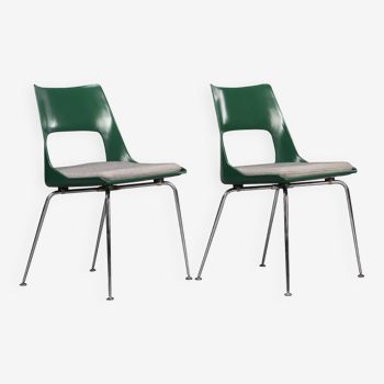 2 chaises vertes par Kai Korbing pour Fibrex Danemark, années 1950