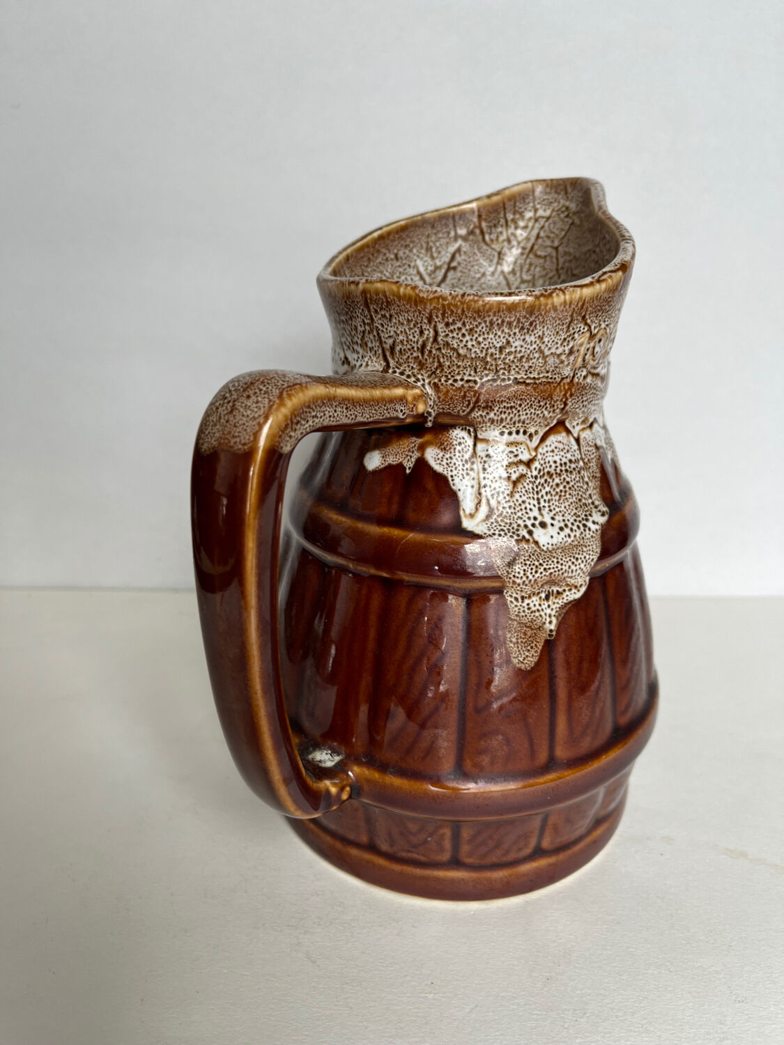 Glazed ceramic pitcher