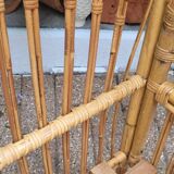 Lit enfant rotin 60's