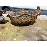 3 cast iron planters from 1900 from Charleville-Mézières, rockery style