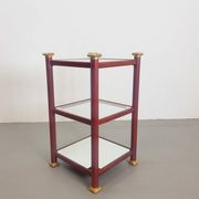 Regency Side Table in Brass and Mirror Glass, 1970s