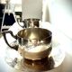Ensemble de 2 tasses avec soucoupes plaquées argent XIXè siècle