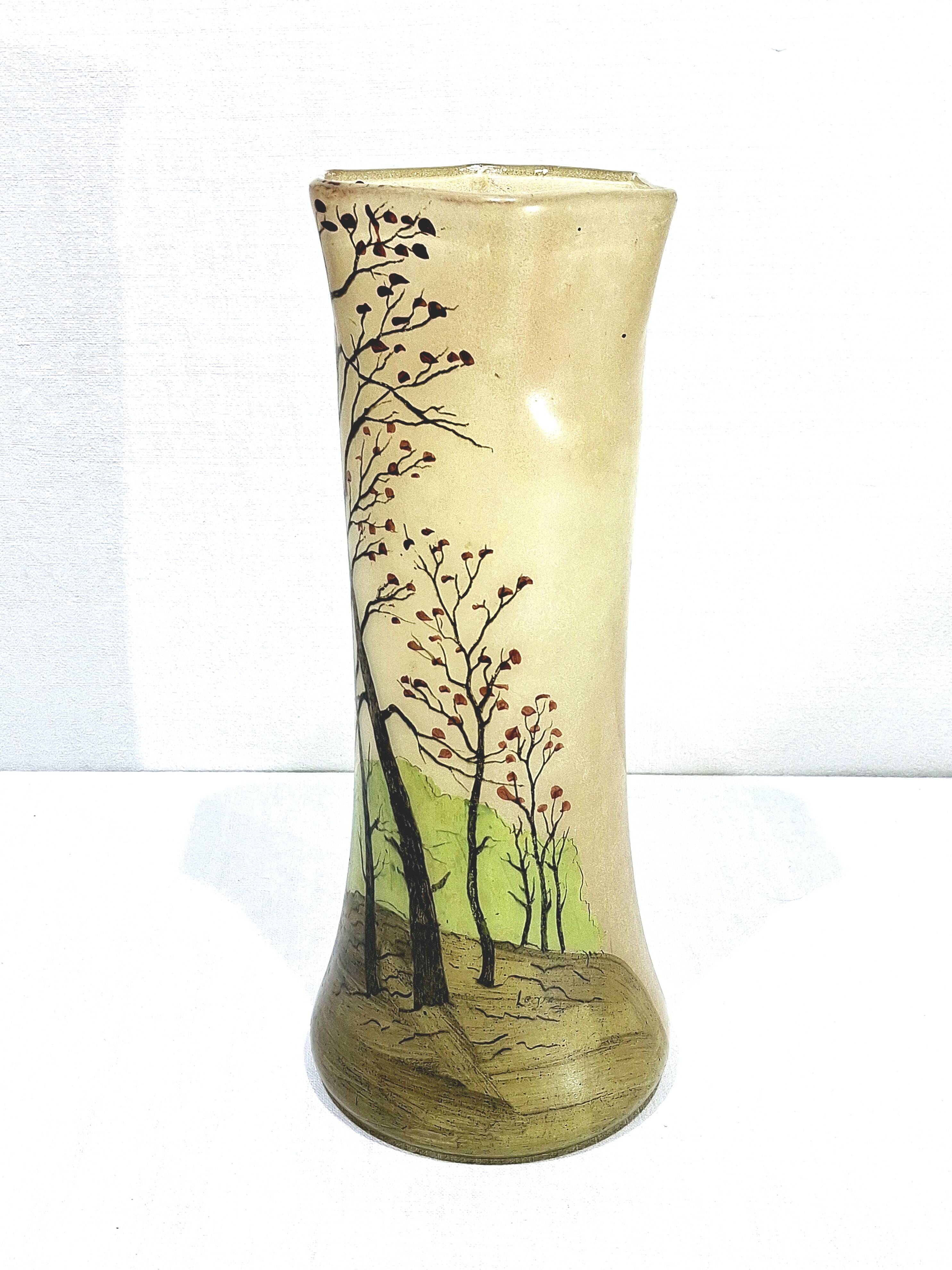 Legras - enamelled vase
