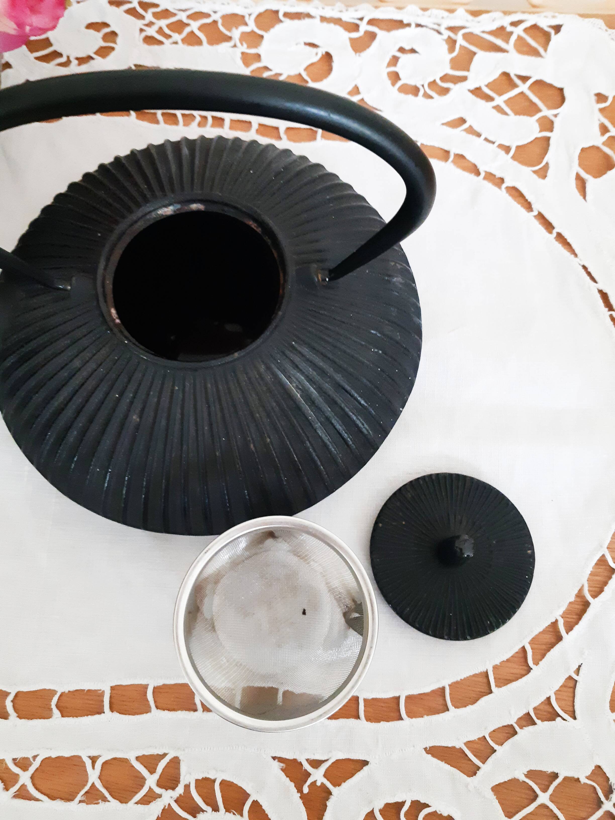 Japanese black cast iron tea set