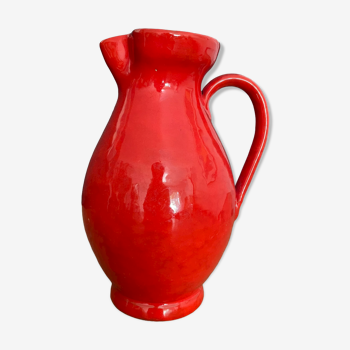 Large pitcher, red glazed ceramic decanter