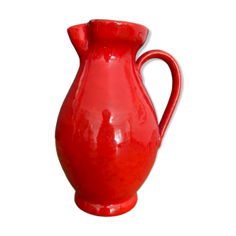 Pichet carafe en céramique émaillée rouge