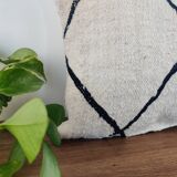 White and black Berber kilim cushion