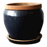 Planter in glazed terracotta, handmade, XXth.