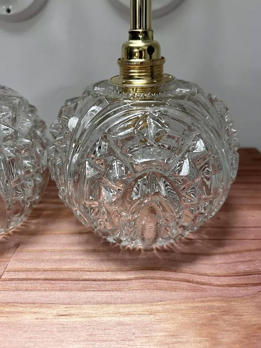 Pair of vintage globe wall lights