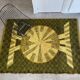 Large green Mid Century Rya rug / carpet