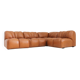 Vintage modular sofa in cognac leather, Italy 1970s